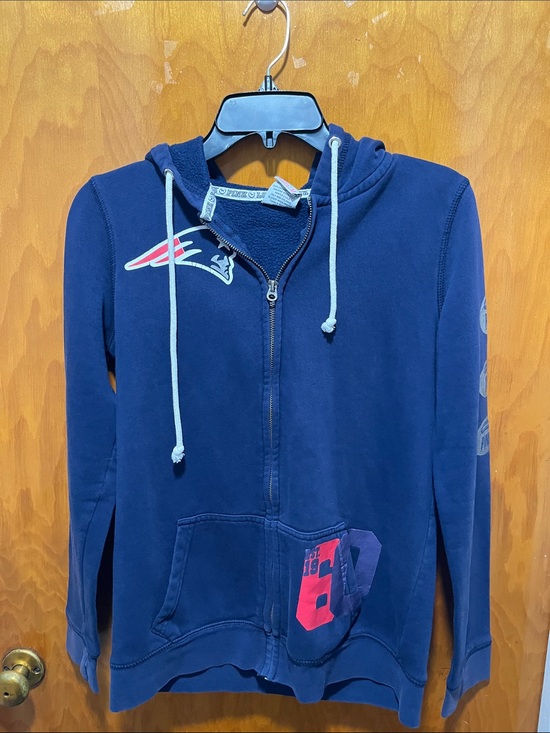PINK Victoria's Secret Tops - PINK Victoria's Secret New England Patriots Zip-Up Hoodie